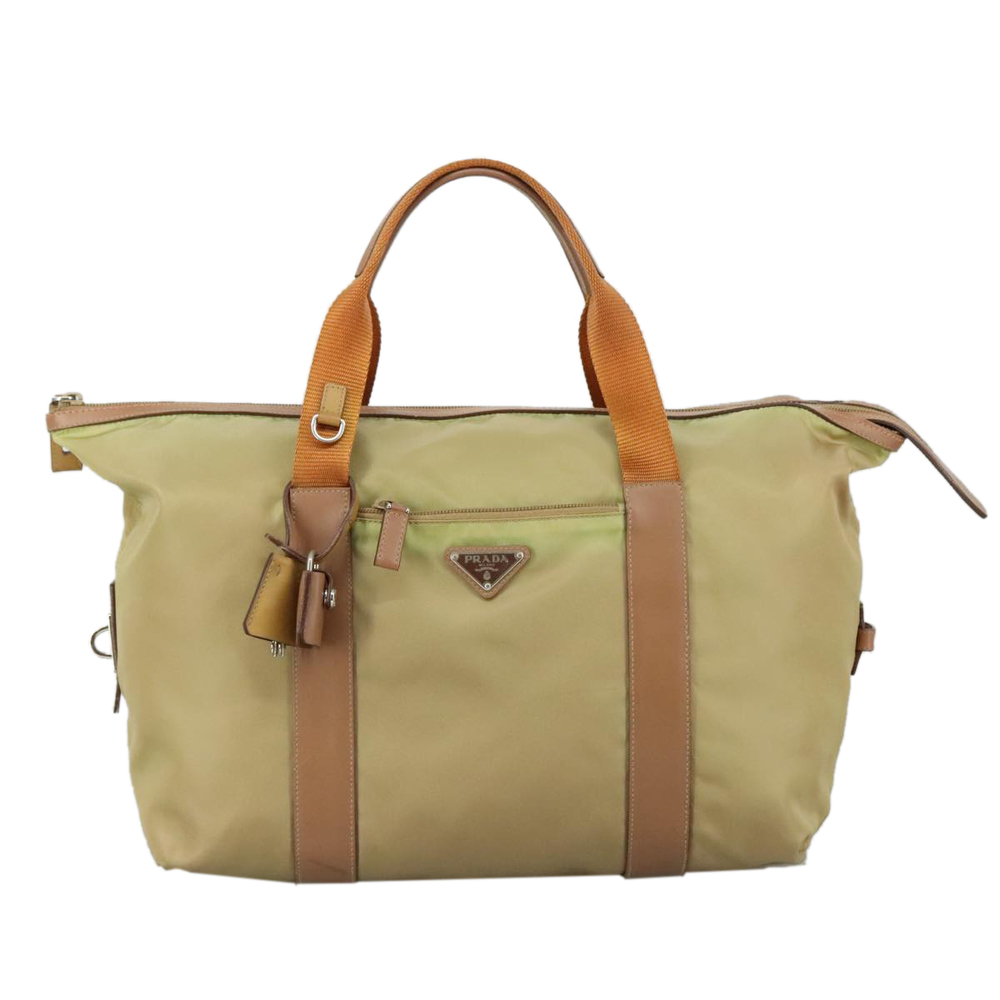 PRADA Hand Bag Nylon Beige Auth bs21036 - Picture 13 of 16